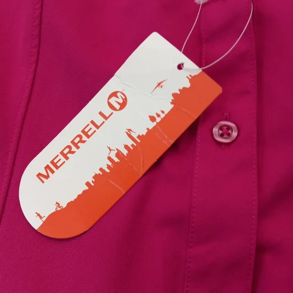 Merrell Core Woven Button Front Collar Top - Picture 5 of 12